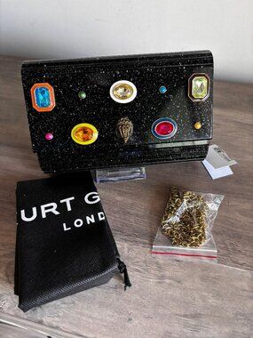 Kurt Geiger London Gems Party Envelope Clutch w/Embellished Eagle's Head NWT